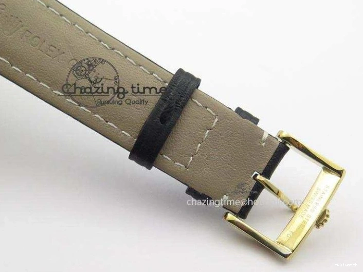 On Strap Black And Dial Numeral Date Leather A2824 Markers YG Cellini Brown Stick 0731